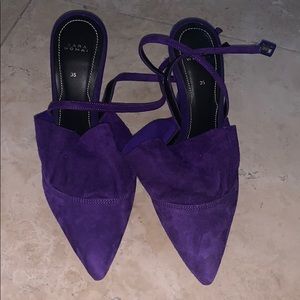 Zara Eggplant Suede Pumps
